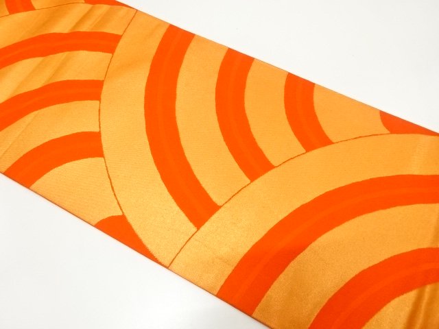 JAPANESE KIMONO / ANTIQUE FUKURO OBI / WOVEN SEIGAIHA